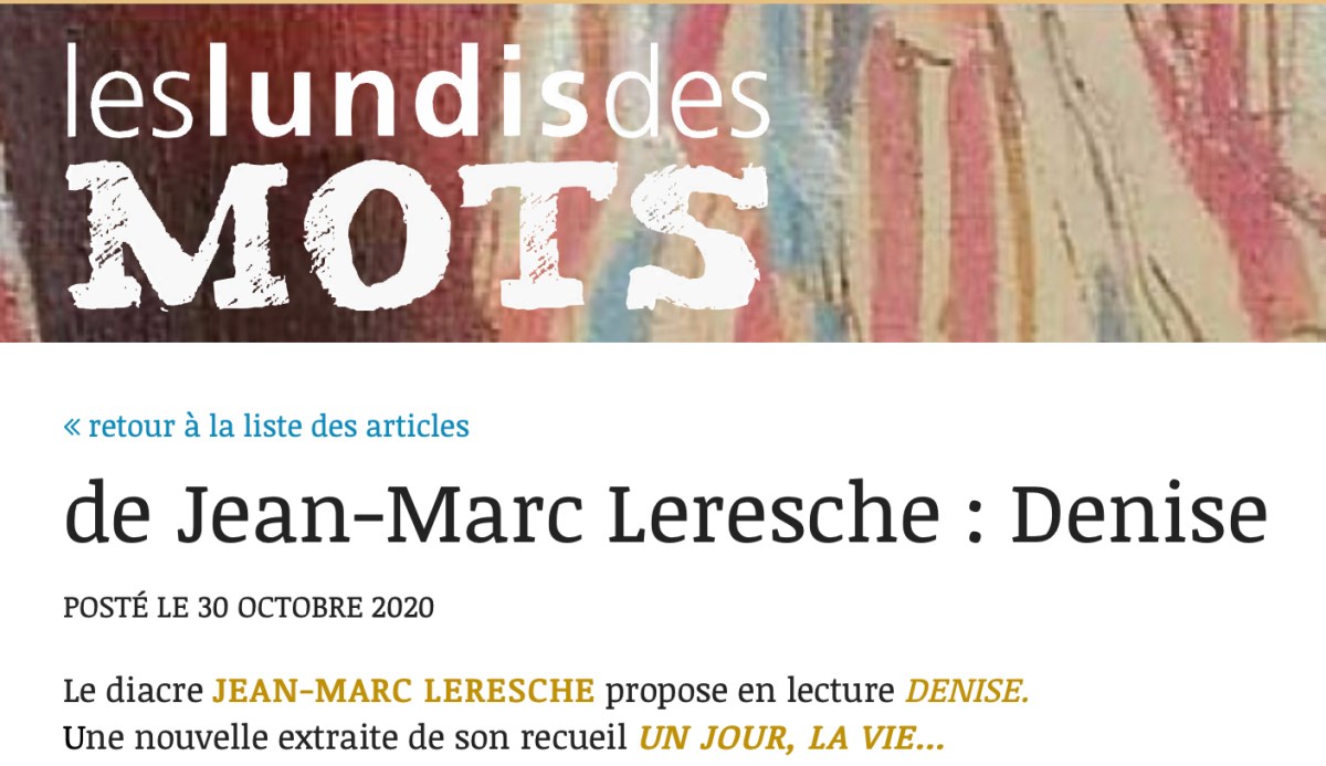 Des nouvelles de Jean-Marc Leresche aux &laquo;&nbsp;Lundis des Mots&nbsp;&raquo;