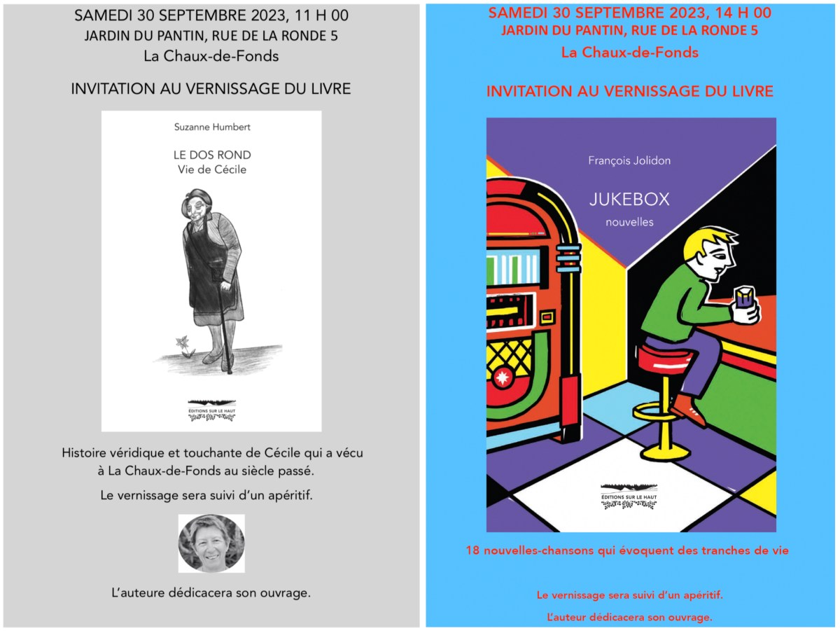 Samedi des Éditions SUR LE HAUT au Pantin le 30 septembre 2023 : deux vernissages et des ventes de&nbsp;livres